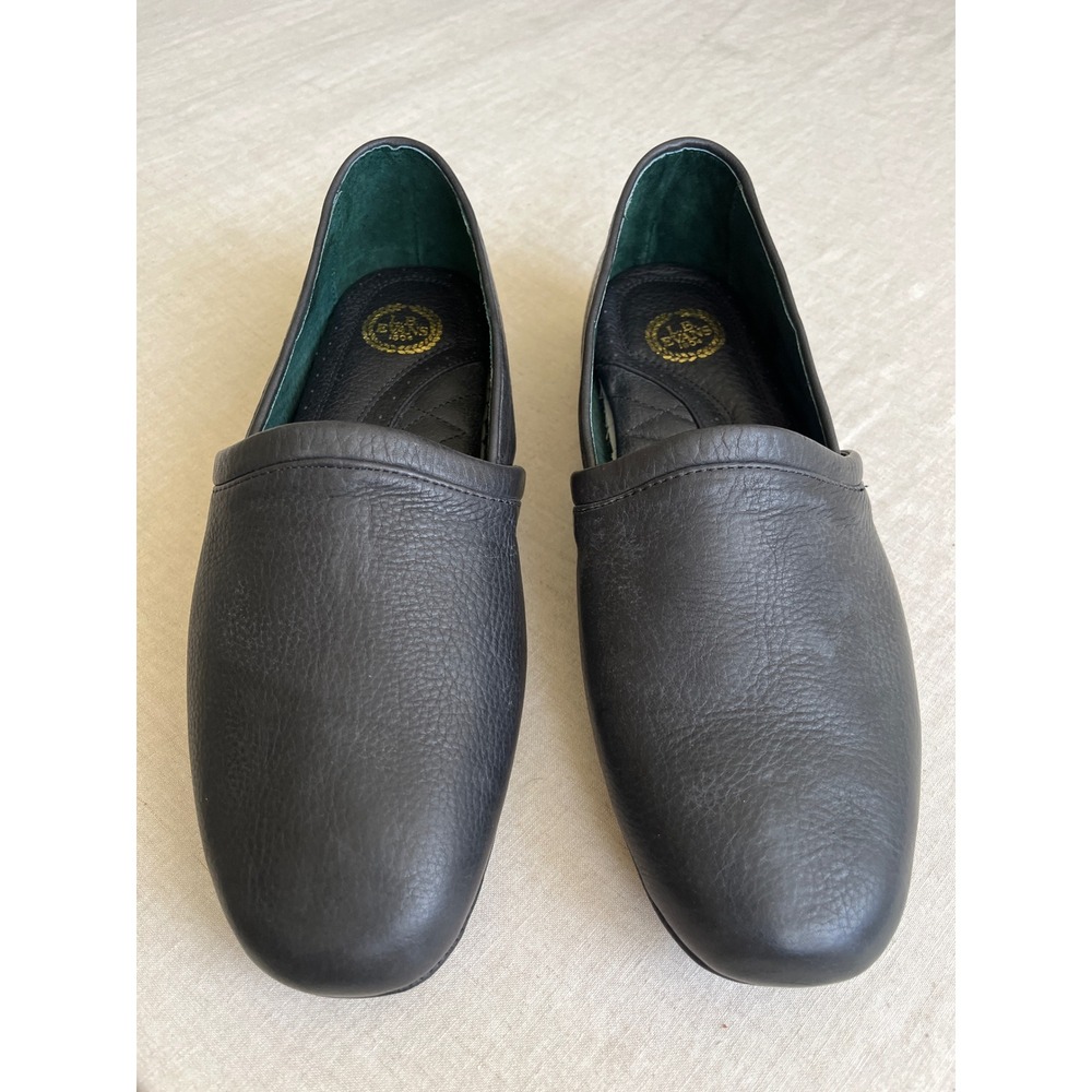 LB Evans Aristocrat Opera Black Leather Slippers House Shoes Mens 13M 3026